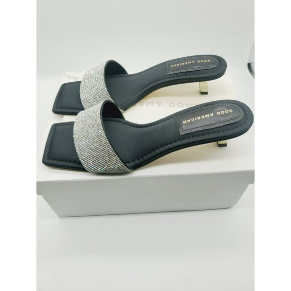 New GOOD AMERICAN GA Women's size 11 1/2 heels GA117KD-E Black Diamond 001 - Picture 3 of 6